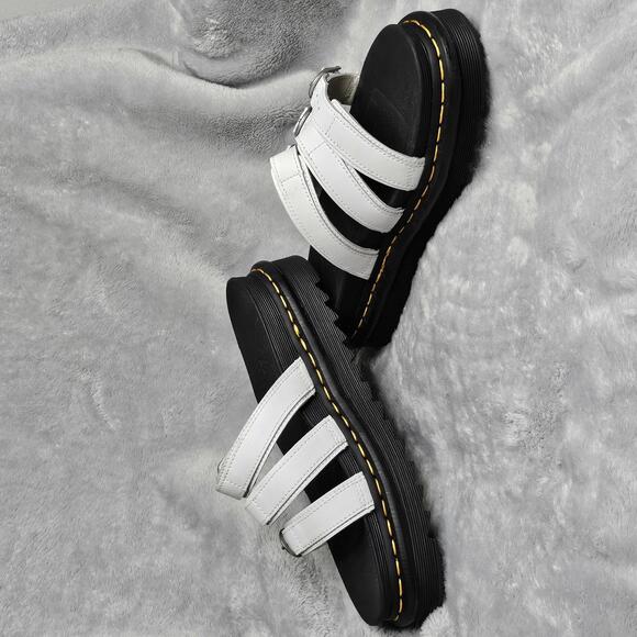 Dr. Martens Women's White Blaire Leather Slide Sandals Size 9 - Picture 10 of 10